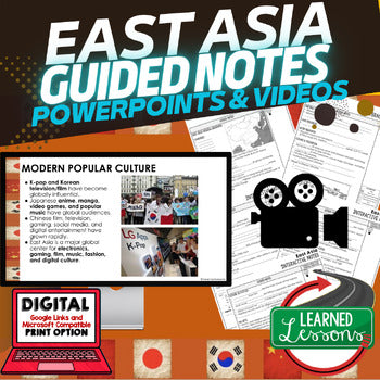 East Asia Guided Notes & PowerPoint | World Geography | Print & Digital - preview 1