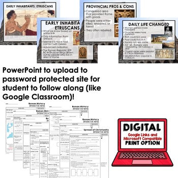 Roman History Guided Notes and PowerPoints, Interactive Notebooks, Google - preview 2