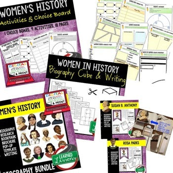 Women's History Activities Bundle | Word Wall, Puzzles & Choice Boards - preview 3
