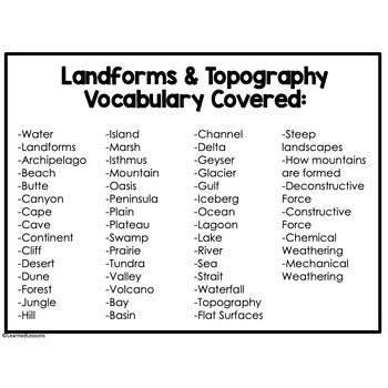 Landforms & Topography Game Cards, Earth Science Game Cards - preview 2