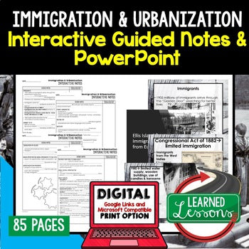 Immigration Guided Notes & PowerPoints, US History, Print, Digital, Google - preview 1