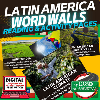 Latin America Word Wall Activity Pages World Geography Word Wall - preview 1