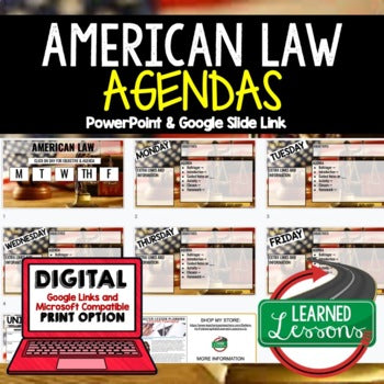 American Law Agenda PowerPoint & Google Slides Civics Agenda - preview 1