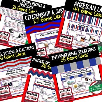 Civics I Have, Who Has? Game Bundle | 417 Government Cards | Print & Google - preview 3