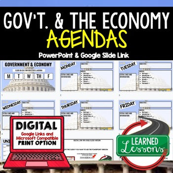 Government & the Economy Agenda PowerPoint & Google Slides Agenda - preview 1