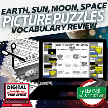 Earth Sun Moon Planets Activity Picture Puzzle Earth Science Activity - preview 1