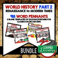 World History Word Wall Bundle | Renaissance to Modern History Posters - preview 1