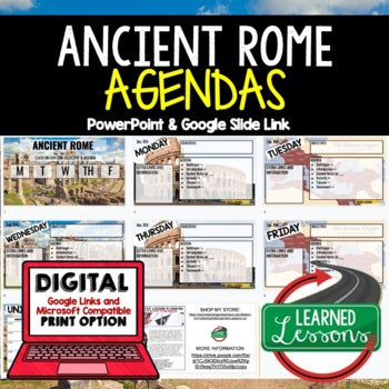 Ancient Rome Agenda PowerPoint & Google Slides, World History Agenda - preview 1