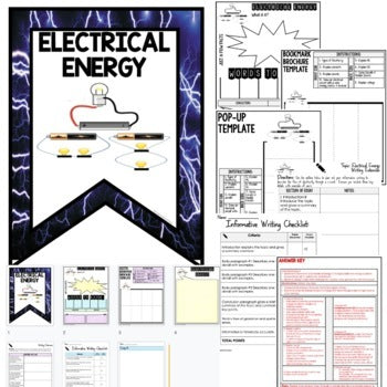 Electricity Activity Research, Bookmark Brochure, Writing & Google Link - preview 2
