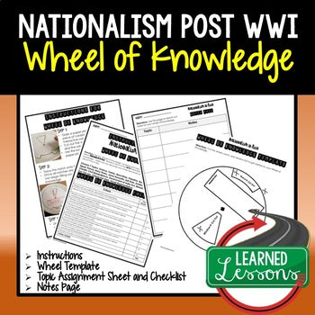 Nationalism Post WWI Activity, Wheel of Knowledge (Interactive Notebook) - preview 1