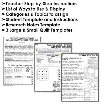 World History Collaborative Quilt, Classroom Display, Collaborative Poster - preview 2