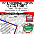 Legislative Branch I Cans & Posters, Self-Assessment of Mastery, CIVICS - preview 1