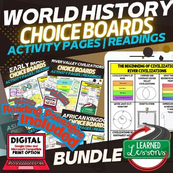 World History Choice Board Bundle | Print & Google Slides Activities - preview 1