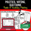 Politics, Voting, Elections Vocabulary Activity Puzzle (Print and Digital) - preview 1