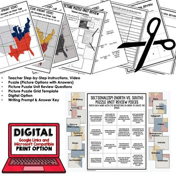 SECTIONALISM NORTH & SOUTH Activity Unit Review, Study Guide, Test Prep - preview 2