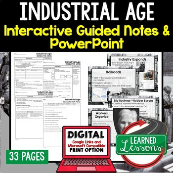 Industrial Age Guided Notes and PowerPoints, US History, Print, Digital, Google - preview 1