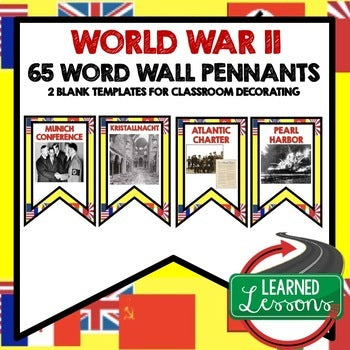 World War II Word Wall Pennants World History Word Wall - preview 1