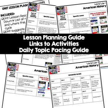 World War I Lesson Plan Guide, American History BACK TO SCHOOL - preview 2