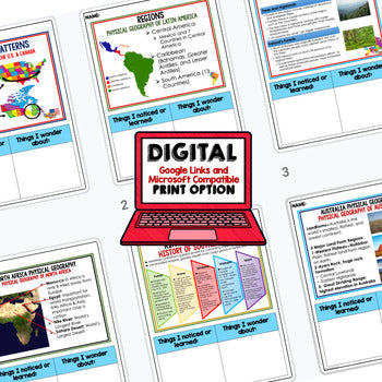 FREE World Geography Posters & Review Pages Volume 2 | Geography Anchor Charts - preview 2
