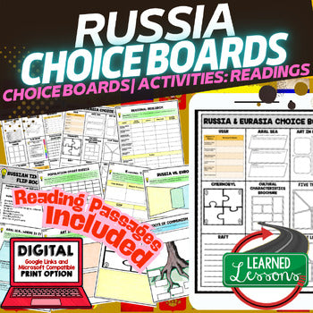 World Geography Russia Activities Choice Board, Digital Distance Learning - preview 1