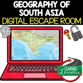 South Asia Geography Escape Room Digital Breakout World Geography Activity - preview 1