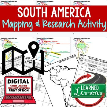 South America Geography Mapping Activity, Mapping South America PRINT &  DIGITAL - preview 1