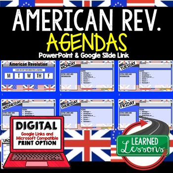 American Revolution Agenda PowerPoint & Google Slides Agenda - preview 1