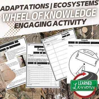Adaptations Activity, Wheel of Knowledge Interactive Notebook - preview 1