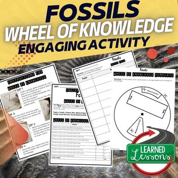 Fossils Activity, Wheel of Knowledge Interactive Notebook - preview 1