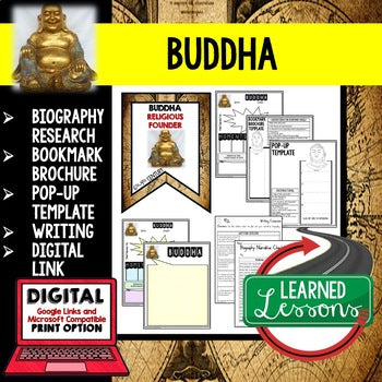 Buddha Biography Research, Bookmark Brochure, Pop-Up Writing Google - preview 1