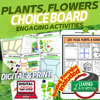 Plant Life Cycles Choice Board | Flower Activities | Life Science Print & Digita - preview 1