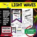 Light Waves Activity Unit Review Research, Bookmark Brochure, Writing & Google - preview 1