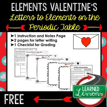 Valentine's Day Letters to Elements | Science Valentine's Day Activity - preview 1