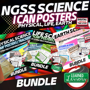 NGSS 6–8 Science I Can Posters & Self-Assessment Bundle | Learning Targets - preview 1