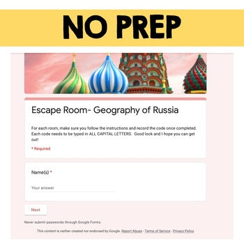 Rusia Geography Escape Room | Digital Breakout | World Geography Activitt - preview 4