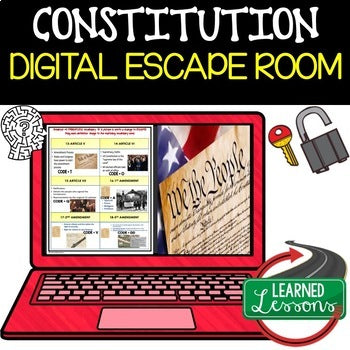 Constitution Escape Room | Digital Breakout | U.S. History Activity - preview 1