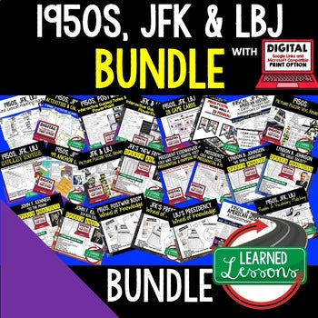 1950s, JFK & LBJ U.S. History Bundle | Cold War Activities | Print & Digital - preview 1