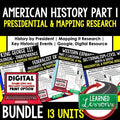 U.S. Presidents Mapping & Research Bundle | American History Print & Digital - preview 1