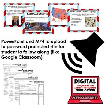 Politics, Voting, Elections Guided Notes PowerPoint, Google Flipped Classroom - preview 2