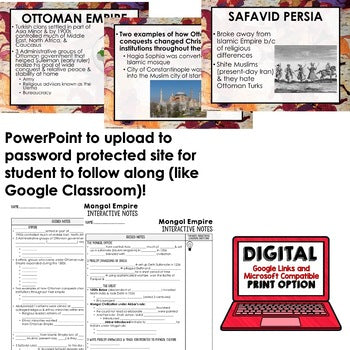 Mongol Empire Guided Notes and PowerPoints, Interactive Notebooks, Google - preview 2