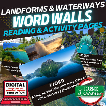 Landforms & Waterways Word Wall Activity Pages World Geography Word Wall - preview 1