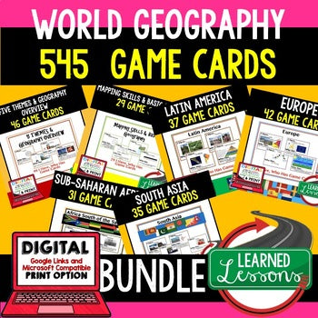 Five Themes of Geography Game Cards Test Prep, Print & Digital Distance Learning - preview 4
