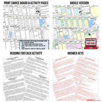 World War II Activity Choice Boards, Print, Digital, and Google - preview 2