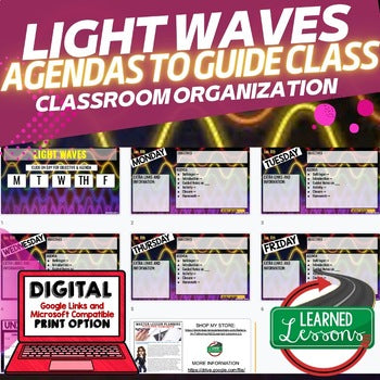Light Waves Agenda PowerPoint & Google Slides, Physical Science Agenda - preview 1