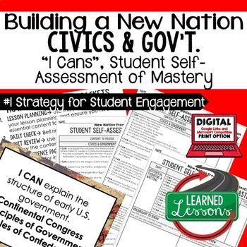 Building a New Nation I Cans & Posters, Self-Assessment of Mastery, CIVICS - preview 1