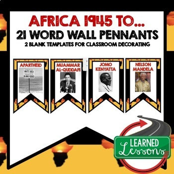 Africa After WWII Word Wall Pennants World History Word Wall - preview 1