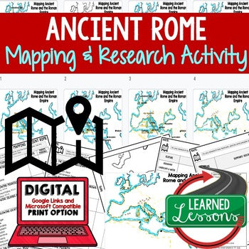 Ancient Rome Map Activity, Mapping The Roman Empire Print, Digital, & Google - preview 1