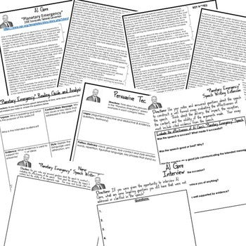 Earth Day Activity, Al Gore Planetary Emergency Speech Analysis and Writing - preview 2