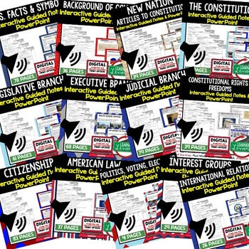Civics Guided Notes Bundle | Government PowerPoints | Print & Digital - preview 2