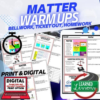 MATTER Warm Ups & Bell Ringers, Science Warm Ups - preview 1